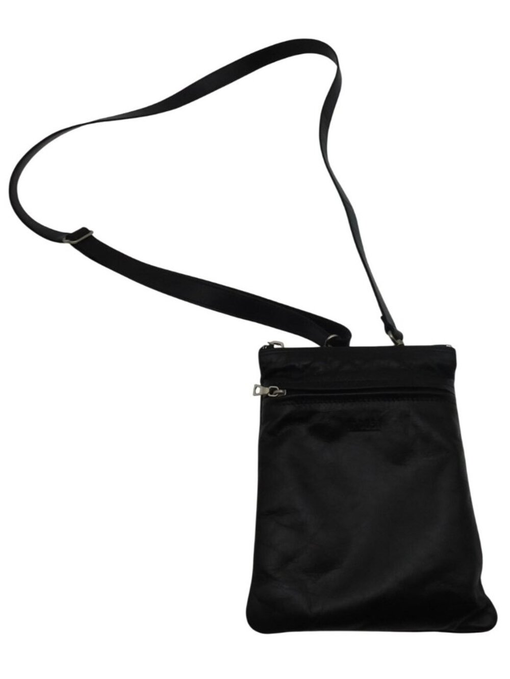 M0851 Leather Small Crossbody Bag Adjustable Strap Black Canada 5" x 7"